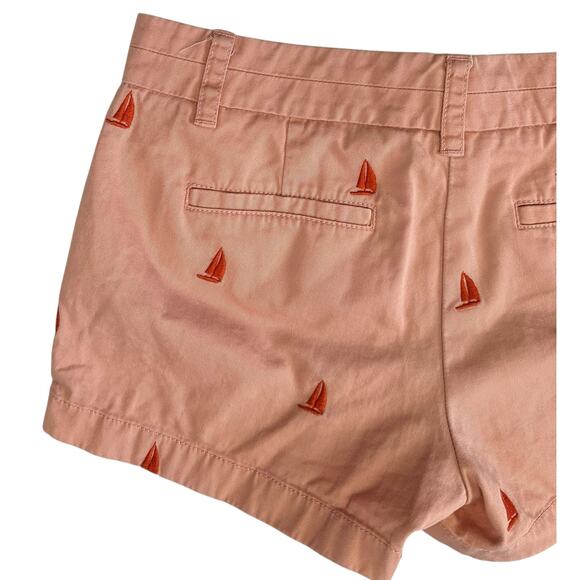 2/$30 J. Crew Broken-In Chino Sailboat Shorts Peach Embroidered Size 2 - Picture 5 of 9